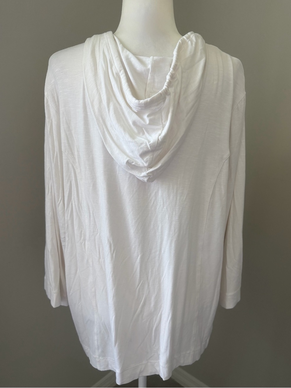 CHICO’S Weekends Slub Zip Hoodie Jacket Optic White Size 3 Women’s XL NWT - Picture 3 of 15